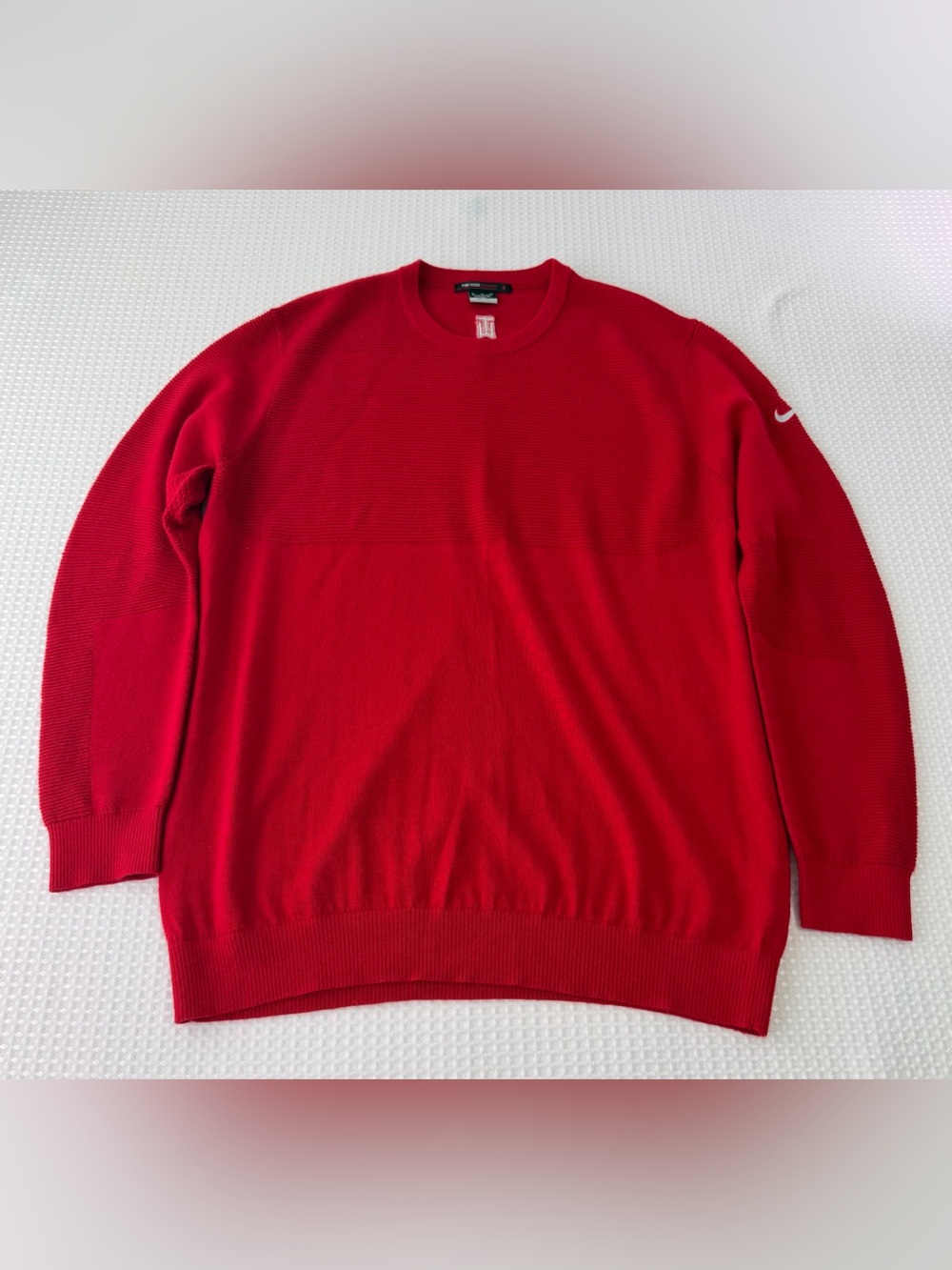 Nike Tiger Woods Collection Dri-FIT Merino Wool Blend Red Sweater Golf Men's XL